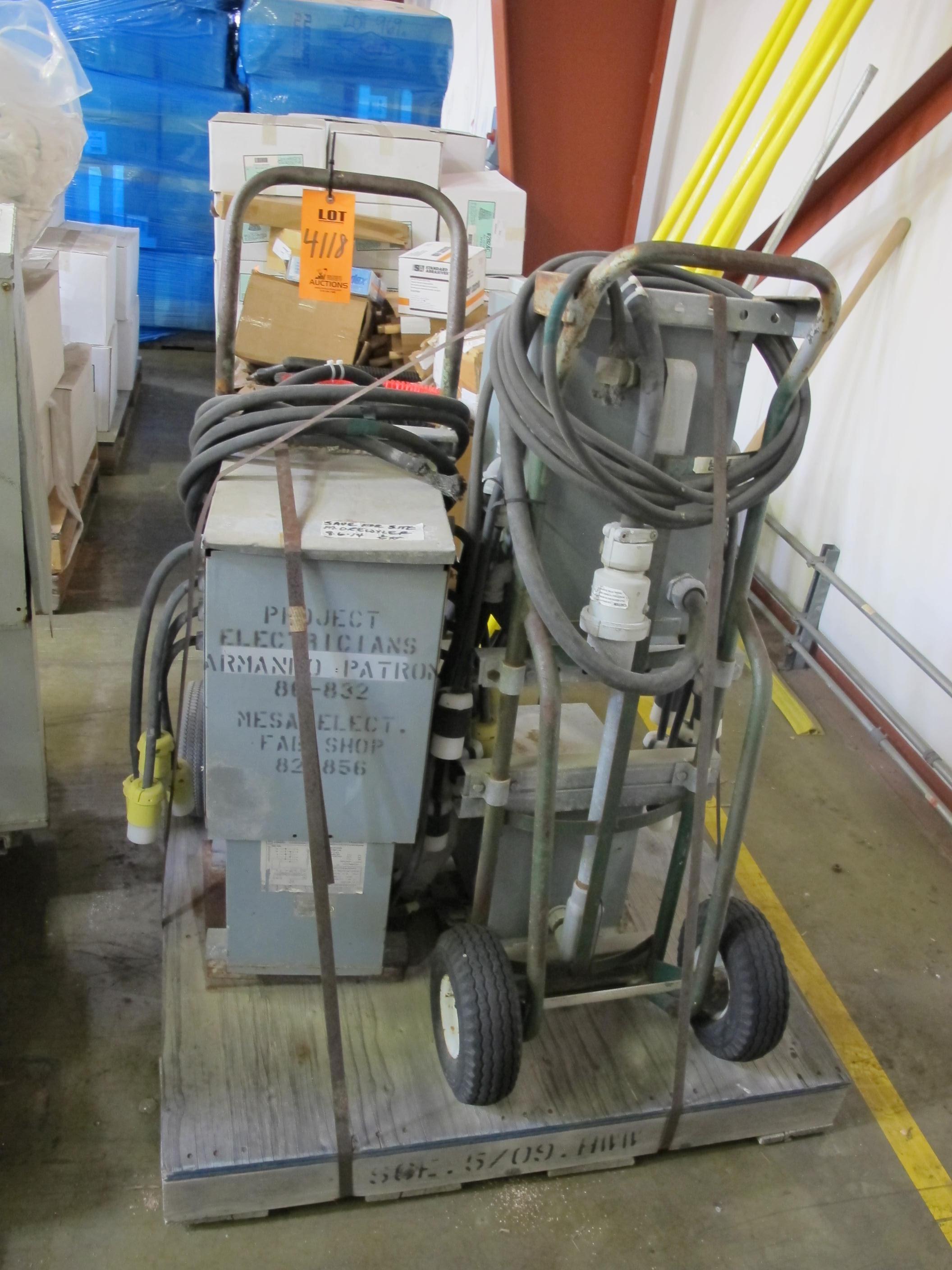 (2) ELECTRICAL CABINETS/POWER SUPPLIES WITH SQUARE-D CIRCUIT BREAKERS. LOADING & HANDLING FEE $15-4118